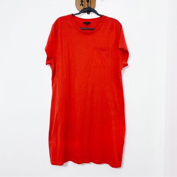 J. Crew Dresses & Skirts - J Crew Pocket T Shirt Dress Red Cotton Lightweight Comfortable Summer XXL